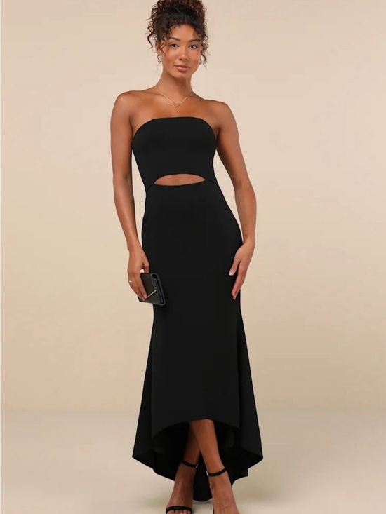 Lulus Dresses & Skirts - Lulu's Black Strapless Cutout High-Low Dress